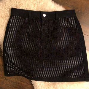 Topshop Moto Diamond Crystal Moto Skirt